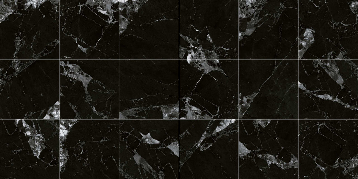 Керамогранит NOIR BLANC VEINS, черный