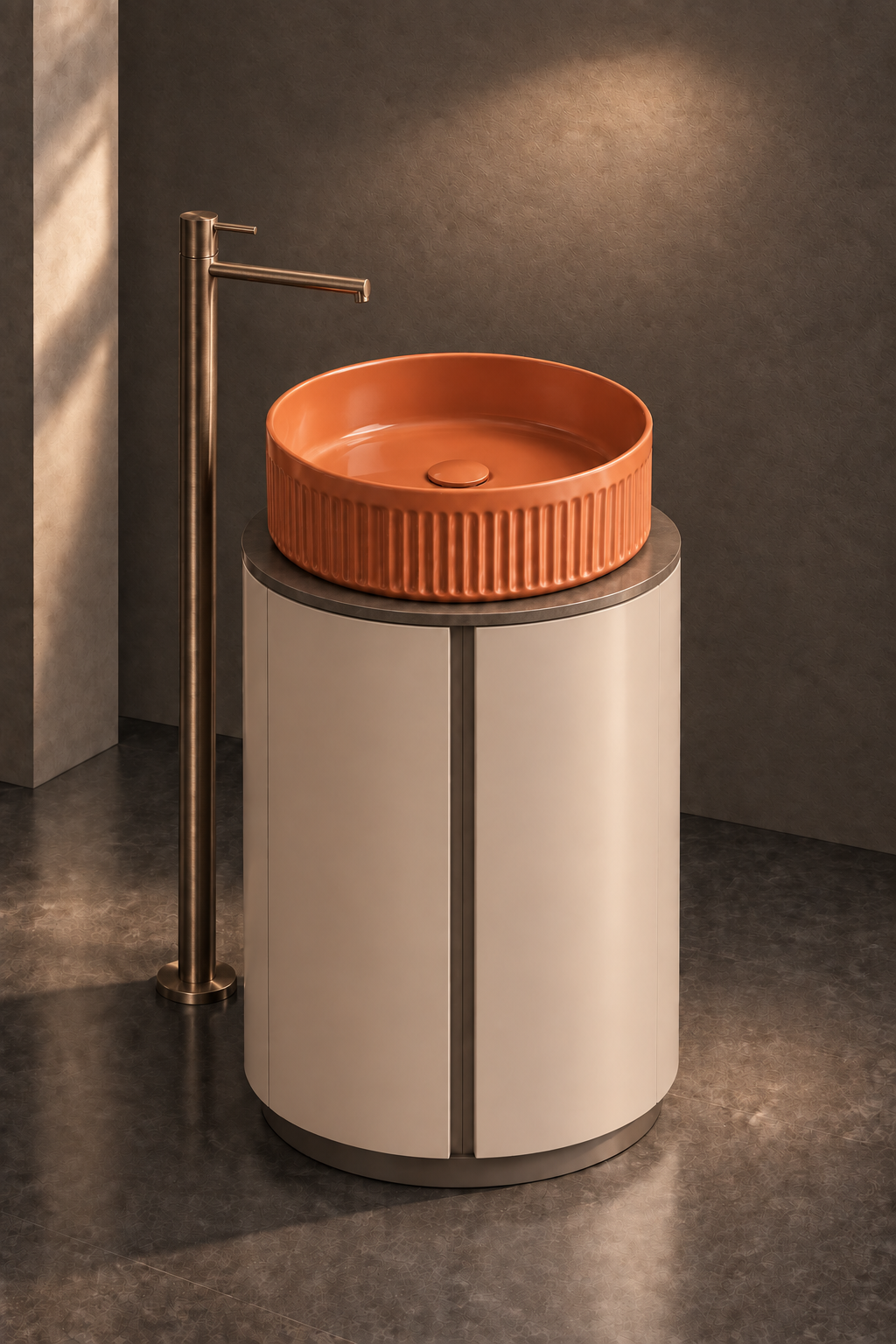 COLONNA countertop basin in a contemporary bathroom setting